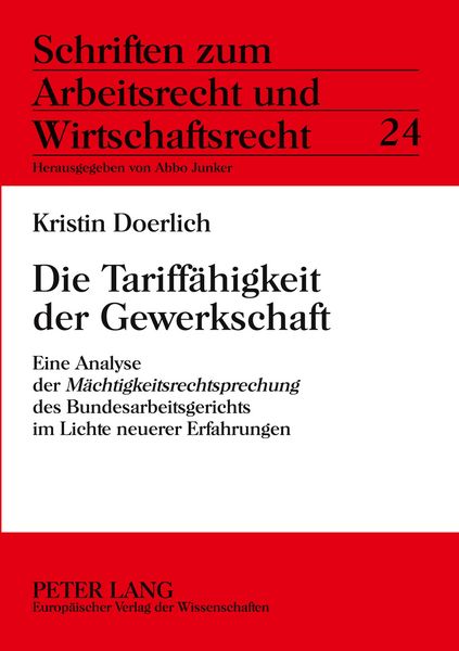 Produktbild: Die Tariff&auml;higkeit der Gewerkschaft
