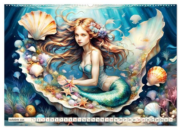 Produktbild: La muse de Pos&eacute;idon (Calendrier mural 2026 DIN A2 vertical) calendrier de bureau