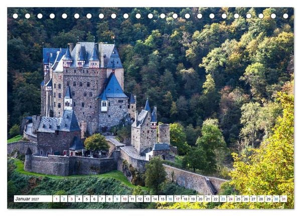 Produktbild: Die sch&ouml;nsten Orte im Moseltal - Von der Burg Eltz bis nach Trier (Tischkalender 2027 DIN A5 quer), CALVENDO Monatskalender