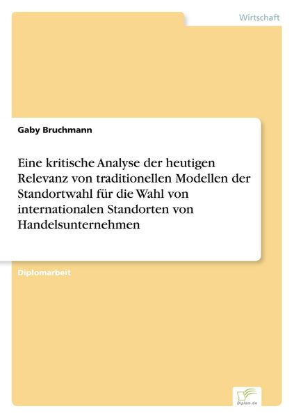 Produktbild: Eine kritische Analyse der heutigen Relevanz von traditionellen Modellen der Sta
