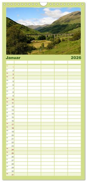Produktbild: Familienplaner 2026 - Western Highlands - Schottland mit 5 Spalten (Wandkalender, 21 x 45 cm) CALVENDO