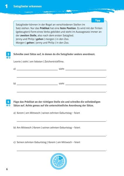 Produktbild: 10-Minuten-Training Deutsch Grammatik Satzglieder bestimmen 5.-7. Klasse