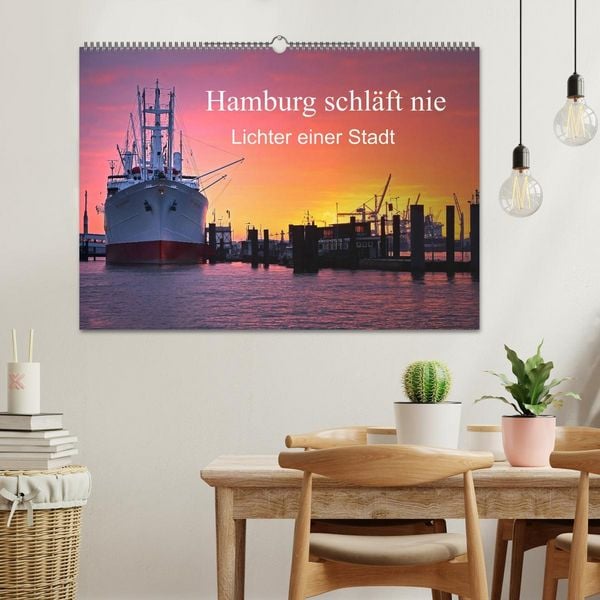 Produktbild: Hamburg schl&auml;ft nie (Wandkalender 2026 DIN A2 quer), CALVENDO Monatskalender