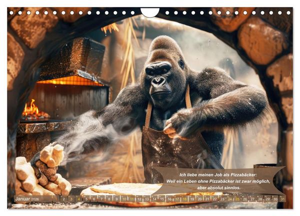 Produktbild: Tierisch lustige Pizzab&auml;cker (Wandkalender 2026 DIN A4 quer), CALVENDO Monatskalender
