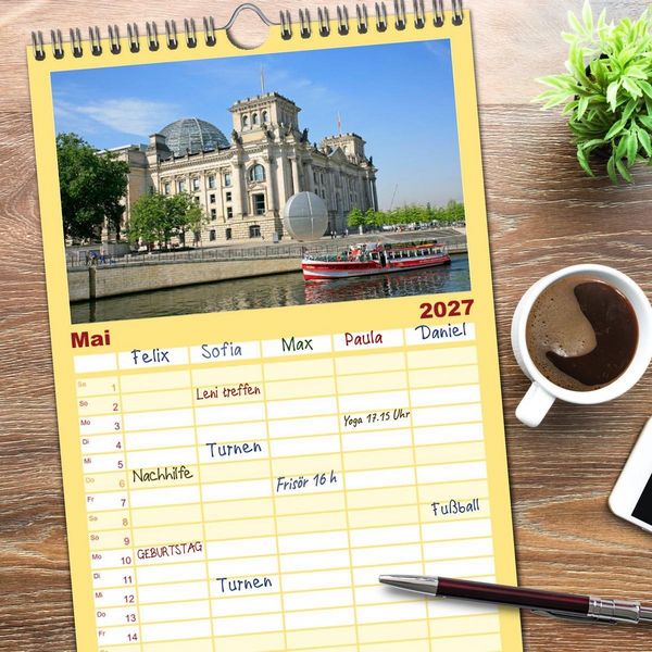 Produktbild: Familienplaner 2027 - Berlin - Metropole an der Spree mit 5 Spalten (Wandkalender, 21 x 45 cm) CALVENDO