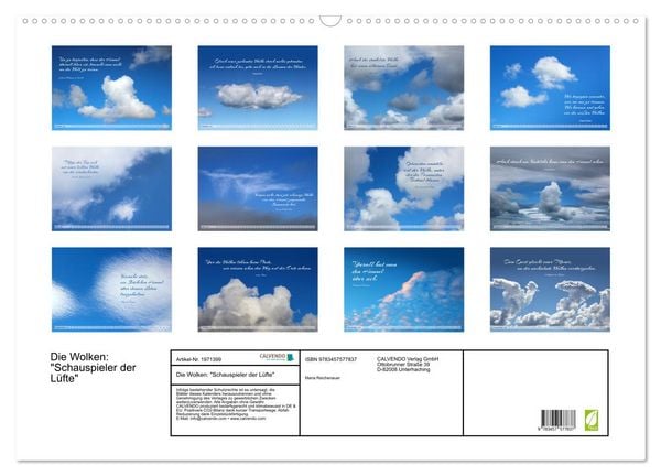Produktbild: Die Wolken: "Schauspieler der L&uuml;fte" (Wandkalender 2026 DIN A2 quer), CALVENDO Monatskalender