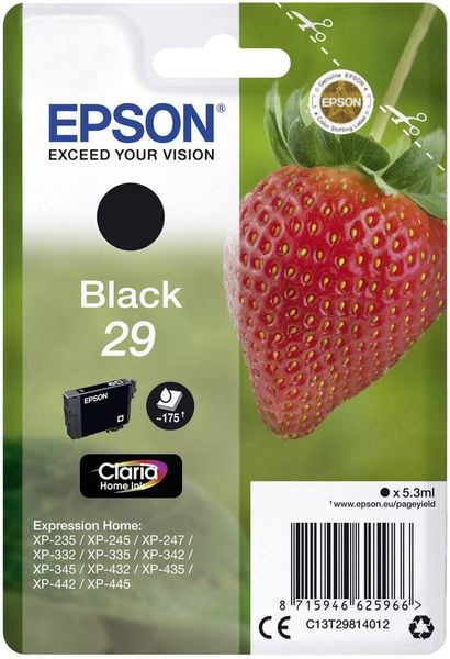 Epson Druckerpatrone T2981, 29 Original Schwarz C13T29814012