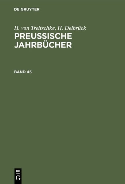 Produktbild: Preußische Jahrbücher. Band 45