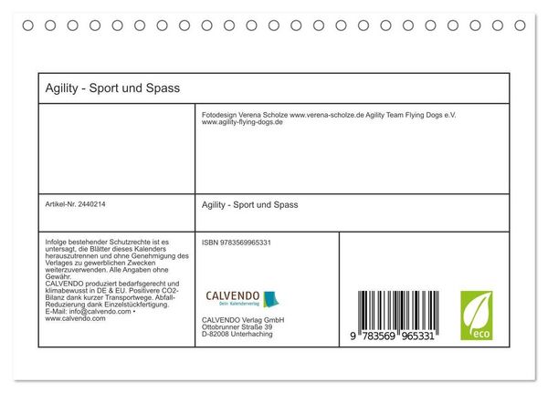 Produktbild: Agility - Sport und Spass (Tischkalender 2027 DIN A5 quer), CALVENDO Monatskalender