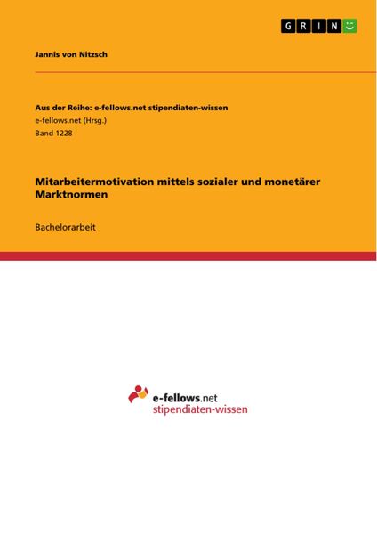 Produktbild: Mitarbeitermotivation mittels sozialer und monet&auml;rer Marktnormen