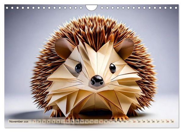 Produktbild: Wilde Origami Tiere (Wandkalender 2026 DIN A4 quer), CALVENDO Monatskalender