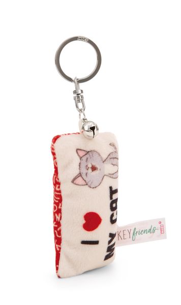 Produktbild: Schl&uuml;sselanh&auml;nger Mini Pl&uuml;schkissen I Herz my cat m. Gl&ouml;ckchen