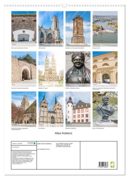 Produktbild: Altes Koblenz (Wandkalender 2026 DIN A2 hoch), CALVENDO Monatskalender