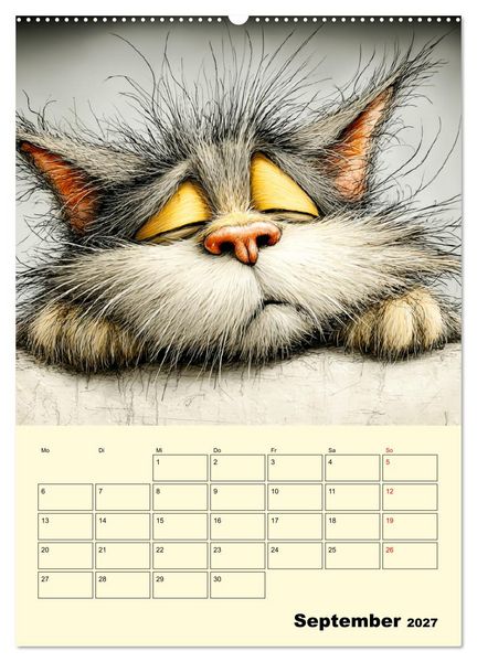 Produktbild: Schr&auml;ge Charaktere. Eigenwillige Katzen-Cartoons (Wandkalender 2027 DIN A2 hoch), CALVENDO Monatskalender