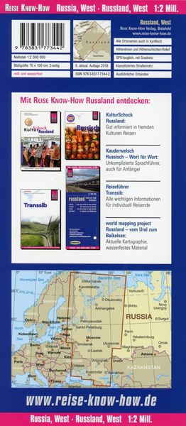 Reise Know-How Landkarte Russland West 1 : 2.000 000