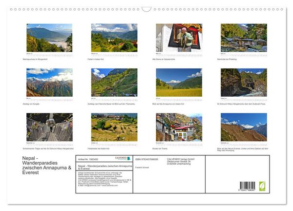 Produktbild: Nepal - Wanderparadies zwischen Annapurna & Everest (Wandkalender 2026 DIN A2 quer), CALVENDO Monatskalender