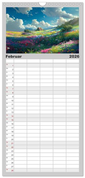 Produktbild: Familienplaner 2026 - Begegnungen im Anime Zauberland mit 5 Spalten (Wandkalender, 21 x 45 cm) CALVENDO