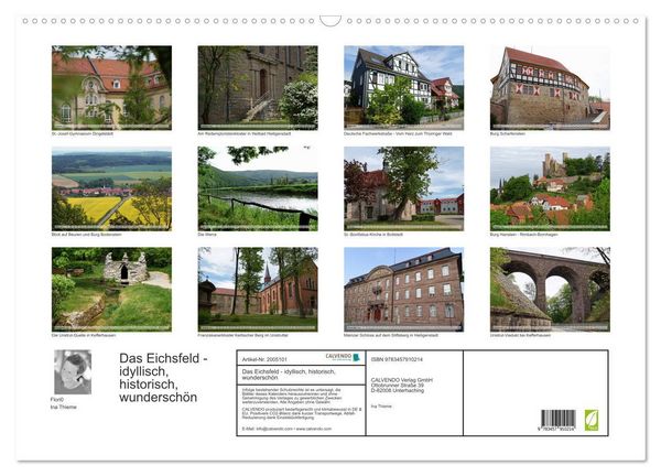 Produktbild: Das Eichsfeld - idyllisch, historisch, wundersch&ouml;n (Wandkalender 2026 DIN A2 quer), CALVENDO Monatskalender