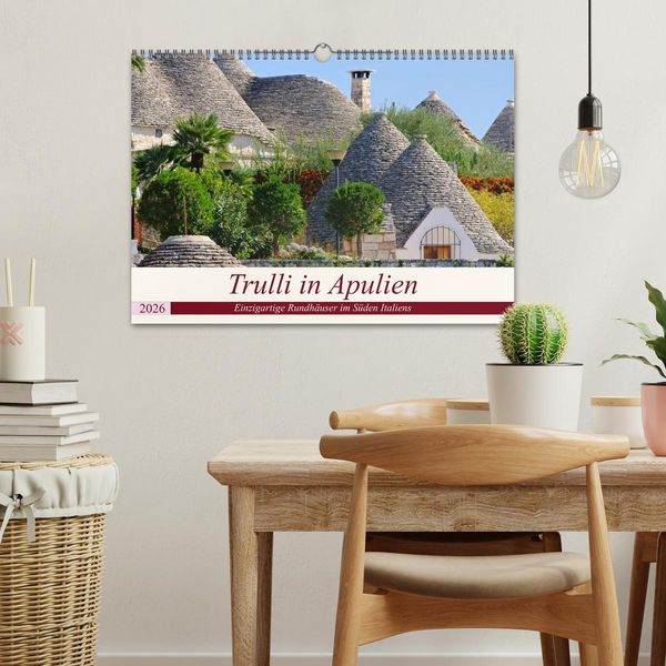 Produktbild: Trulli in Apulien - Einzigartige Rundh&auml;user im S&uuml;den Italiens (Wandkalender 2026 DIN A3 quer), CALVENDO Monatskalender