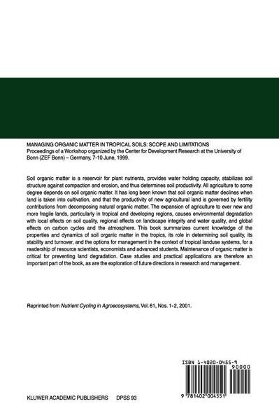 Produktbild: Managing Organic Matter in Tropical Soils: Scope and Limitations