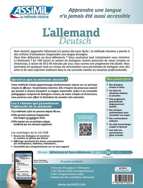 Produktbild: ASSiMiL L'allemand - MP3-Sprachkurs USB - Niveau A1-B2