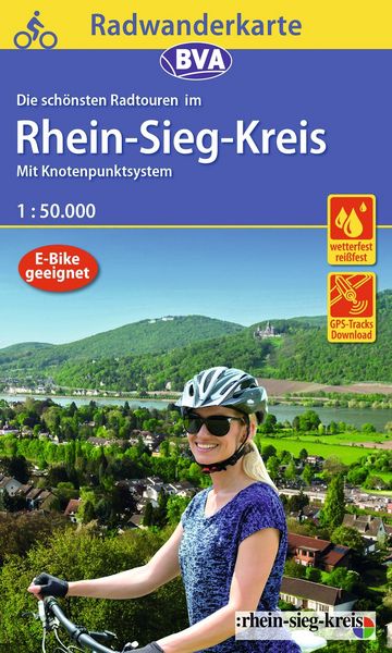 Produktbild: Radwanderkarte BVA Radwandern im Rhein-Sieg-Kreis 1:50.000, rei&szlig;- und wetterfest, GPS-Tracks Download