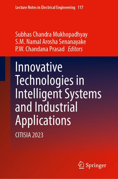 Produktbild: Innovative Technologies in Intelligent Systems and Industrial Applications