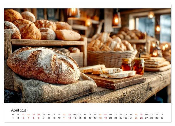 Produktbild: K&uuml;chenkalender Brot (Wandkalender 2026 DIN A2 quer), CALVENDO Monatskalender