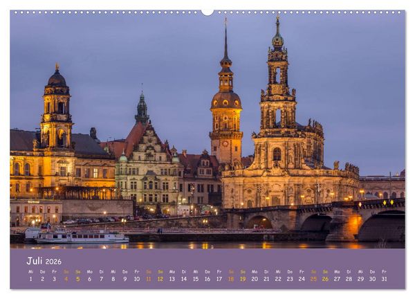 Produktbild: Elbflorenz - Dresden und Umgebung (Wandkalender 2026 DIN A2 quer), CALVENDO Monatskalender