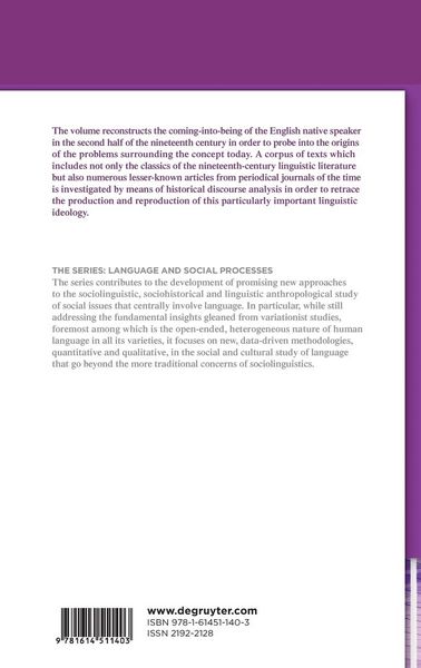 Produktbild: The Emergence of the English Native Speaker