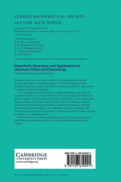 Produktbild: Hyperbolic Geometry and Applications in Quantum Chaos and Cosmology