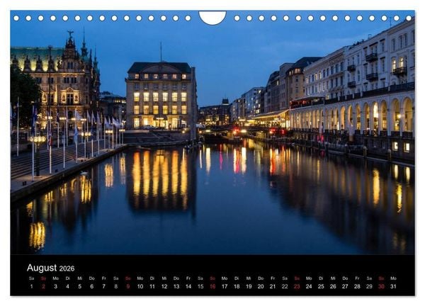 Produktbild: Hamburg - N&auml;chtliche Impressionen (Wandkalender 2026 DIN A4 quer), CALVENDO Monatskalender