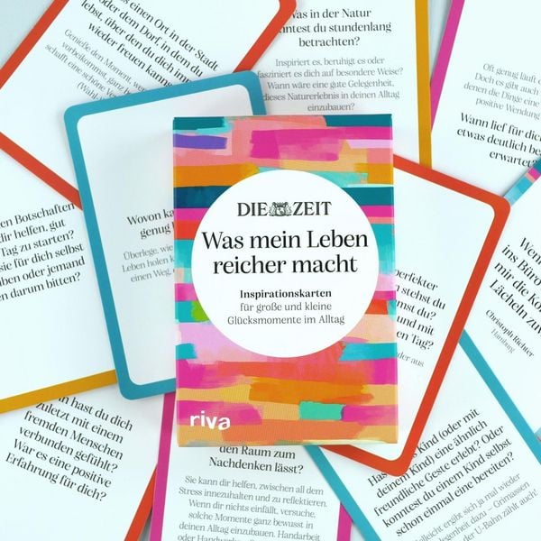 Produktbild: DIE ZEIT &raquo;Was mein Leben reicher macht&laquo; &ndash; Inspirationskarten f&uuml;r gro&szlig;e und kleine Gl&uuml;cksmomente im Alltag