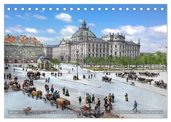 Produktbild: M&uuml;nchen zur Kaiserzeit in Farbe (Tischkalender 2026 DIN A5 quer), CALVENDO Monatskalender