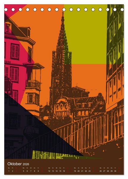 Produktbild: Stra&szlig;burg reloaded - Pop-Art trifft Tradition (Tischkalender 2026 DIN A5 hoch), CALVENDO Monatskalender