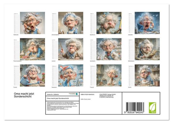 Produktbild: Oma macht jetzt Sonderschicht (Wandkalender 2026 DIN A4 quer), CALVENDO Monatskalender