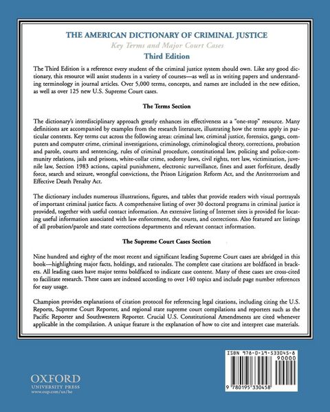 Produktbild: The American Dictionary of Criminal Justice