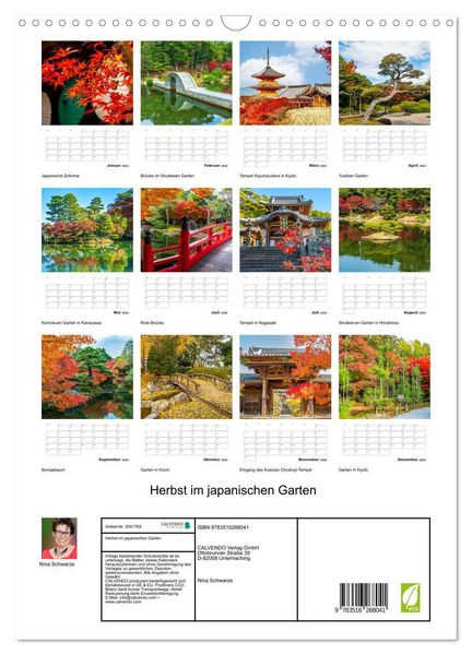 Produktbild: Herbst im japanischen Garten (Wandkalender 2026 DIN A3 hoch), CALVENDO Monatskalender