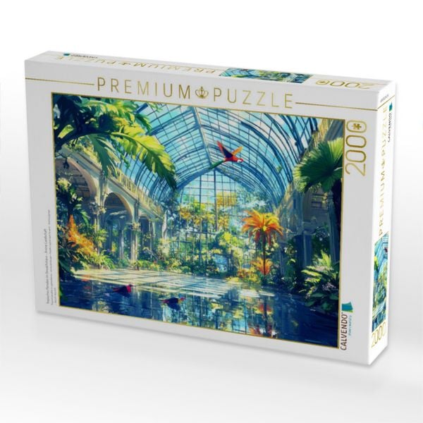 Produktbild: CALVENDO Puzzle Tropisches Paradies im Gew&auml;chshaus - Anime Landschaft | 2000 Teile Lege-Gr&ouml;&szlig;e 90x67cm Foto-Puzzle f&uuml;r gl&uuml;ckliche Stunden
