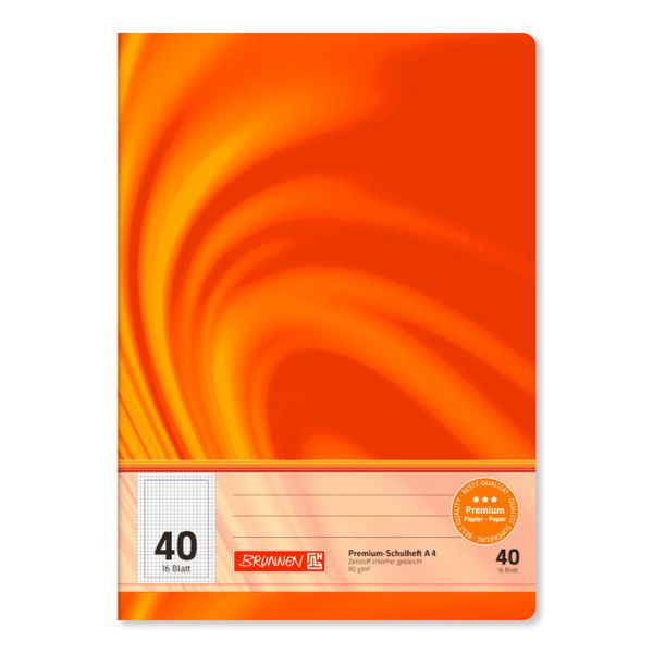 Produktbild: Brunnen Schulheft Premium Vivendi | A4, Lineatur 40, 16 Blatt, orange