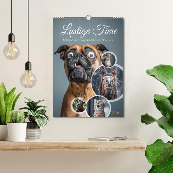 Produktbild: Lustige Tiere (Wandkalender 2026 DIN A3 hoch), CALVENDO Monatskalender