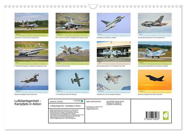 Produktbild: Luft&uuml;berlegenheit - Kampfjets in Aktion (Wandkalender 2026 DIN A3 quer), CALVENDO Monatskalender