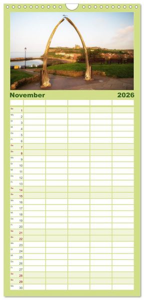Produktbild: Familienplaner 2026 - Yorkshire - Dales und Coast mit 5 Spalten (Wandkalender, 21 x 45 cm) CALVENDO
