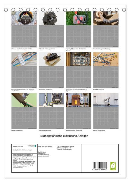 Produktbild: Brandgef&auml;hrliche elektrische Anlagen (Tischkalender 2026 DIN A5 hoch), CALVENDO Monatskalender