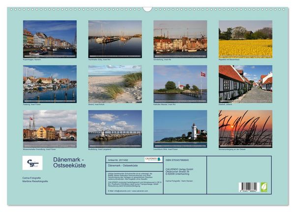Produktbild: D&auml;nemark - Ostseek&uuml;ste (Wandkalender 2026 DIN A2 quer), CALVENDO Monatskalender