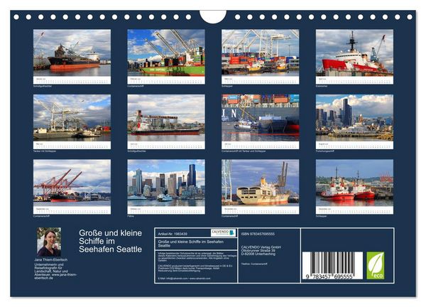 Produktbild: Gro&szlig;e und kleine Schiffe im Seehafen Seattle (Wandkalender 2026 DIN A4 quer), CALVENDO Monatskalender