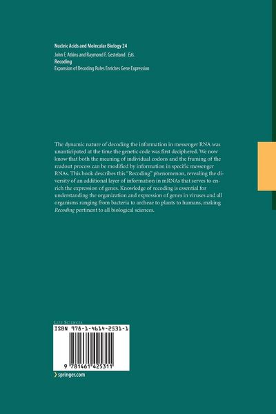 Produktbild: Recoding: Expansion of Decoding Rules Enriches Gene Expression