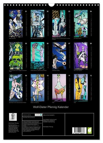 Produktbild: Wolf-Dieter Pfennig Kalender (Wandkalender 2026 DIN A3 hoch), CALVENDO Monatskalender
