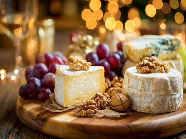 CALVENDO Puzzle Käseplatte mit Camembert, Brie, Trauben und Nüssen | 1000 Teile Lege-Größe 64x48cm Foto-Puzzle für glückliche Stunden