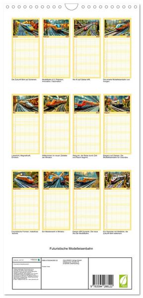 Produktbild: Familienplaner 2027 - Futuristische Modelleisenbahn mit 5 Spalten (Wandkalender, 21 x 45 cm) CALVENDO